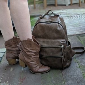 ⭐FREE w/Bundle - Worn Faux Leather Backpack